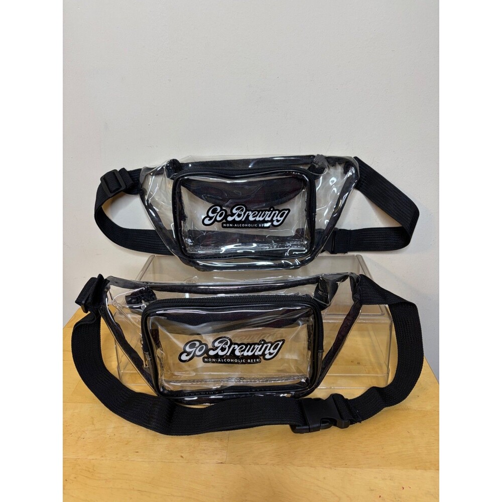 Lot Of Two Clear Waist / Crossbody Zip Pockets Bag